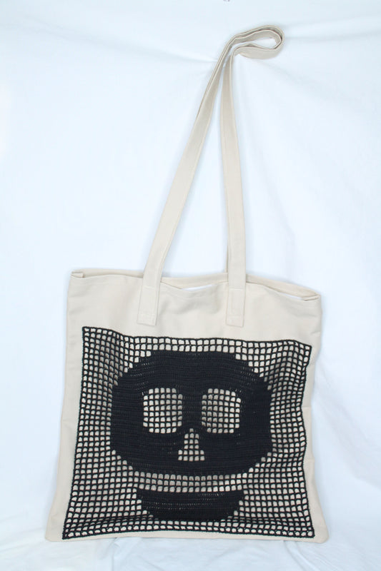 Large Black Skull Tote Bag